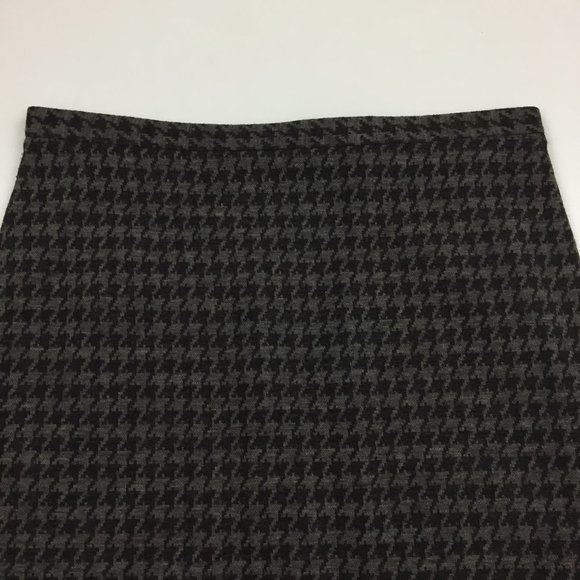 ARMANI COLLEZIONI Italy 100% Virgin Wool Brown/Dk Brown Houndstooth Pencil Skirt - Picture 4 of 7